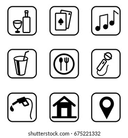 Hotel Services icons  set on white background. Vector illustration.