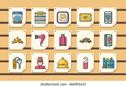 Hotel and hotel services icons set,eps10
