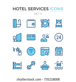 Hotel services icons. Vector line icons set. Premium quality. Simple thin line design. Modern outline symbols, pictograms.