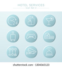 Hotel Services minimal icon set : VEctor Illustration