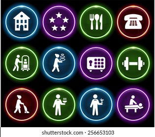 Hotel Services on Glow Round Buttons