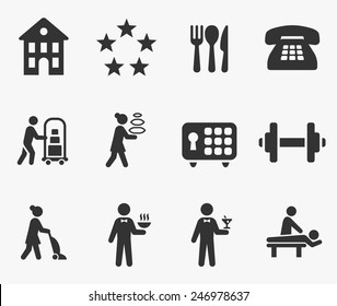 Hotel Services on White Background