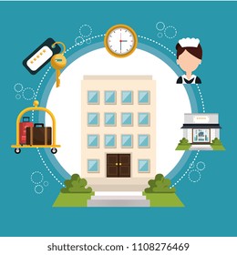 hotel services set icons