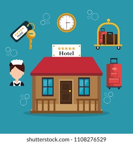 hotel services set icons