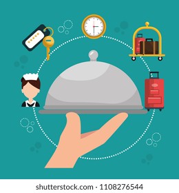 hotel services set icons