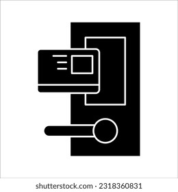 Hotel services, Simple thin line hotel icon, vector icon design, on white background.