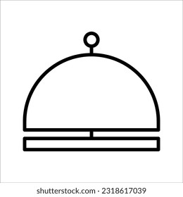 Hotel services, Simple thin line hotel icon, vector icon design, on white background.