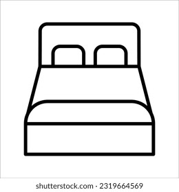 Hotelservice, Einfache, feine Hotelsymbol, Vektorsymbol-Design, auf weißem Hintergrund.