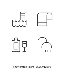 hotel set icon, isolated hotel set sign icon, vector illustration