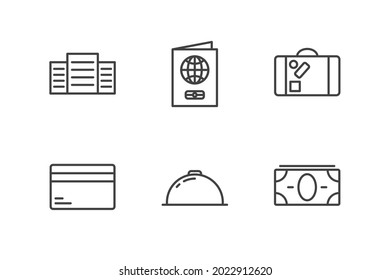 hotel set icon, isolated hotel set sign icon, vector illustration