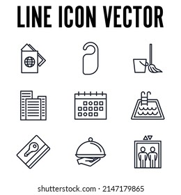 plantilla de símbolo de icono de conjunto de hoteles para la colección de gráficos y diseño web ilustración vectorial