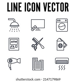 hotel set icon symbol template for graphic and web design collection logo vector illustration