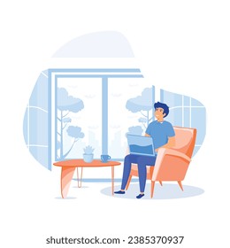 Hotel sevices. business lobby, work trip, check-in at the reception. flat vector modern illustration 