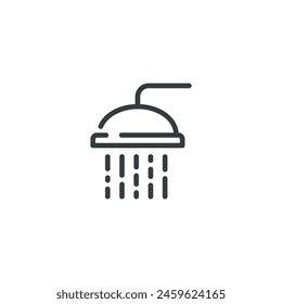 Hotel shower bathroom service icon, vector illustration