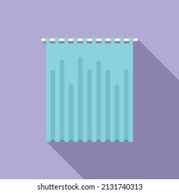 Hotel Shower Curtain Icon Flat Vector. Bathroom Interior. Modern Design