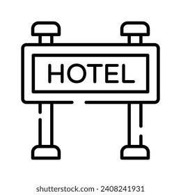 Hotel sign board, hotel direction board vector design in trendy style