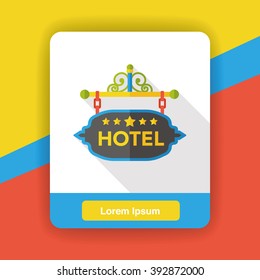 hotel sign board flat icon