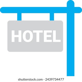 hotel sign board icon vector asset