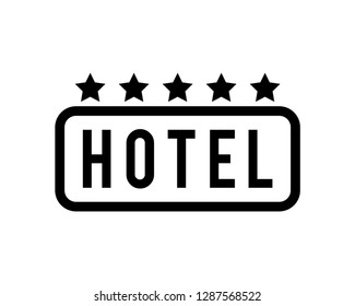 hotel sign board vector icon