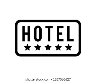hotel sign board vector icon