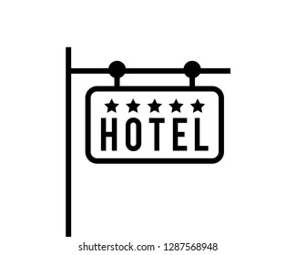 hotel sign board vector icon