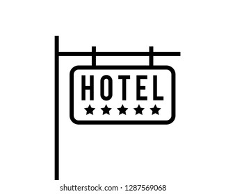 hotel sign board vector icon