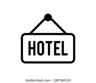hotel sign board vector icon