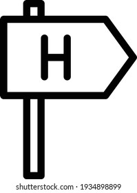 hotel sign board vector thin line icon