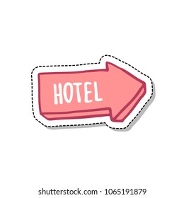 hotel sign doodle icon