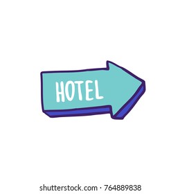 hotel sign doodle icon