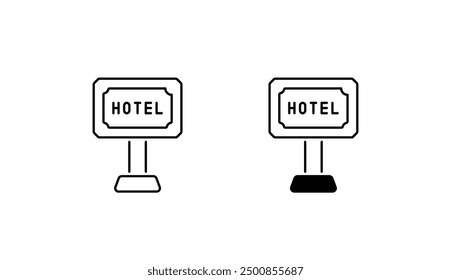 Hotel Sign icon design with white background stock illustration