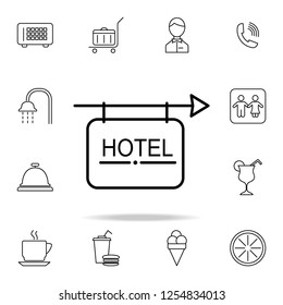 hotel sign icon. Element of simple icon for websites, web design, mobile app, info graphics. Thin line icon for website design and development, app development on white background