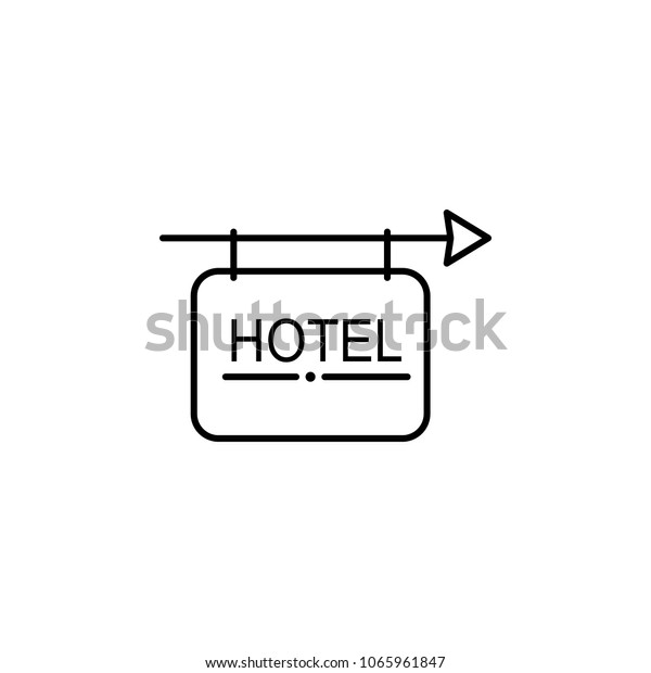 hotel\
sign icon. Element of simple icon for websites, web design, mobile\
app, info graphics. Thin line icon for website design and\
development, app development  on white\
background