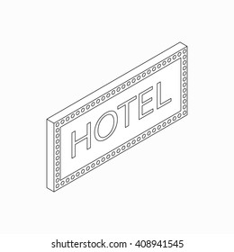 Hotel sign icon, isometric 3d style