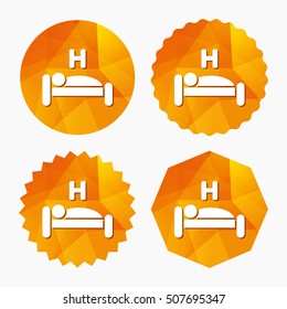 Hotel sign icon. Rest place. Sleeper symbol.