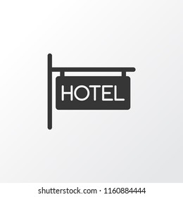 Hotel sign icon symbol. Premium quality isolated inn element in trendy style.