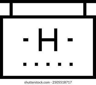 Icono de signo de hotel. Diseño de estilo lineal delgado aislado sobre fondo blanco