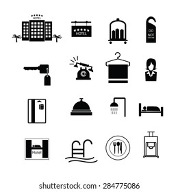Hotel sign icons set vector