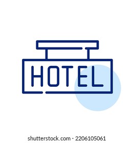 Hotel sign. Pixel perfect, editable stroke line icon