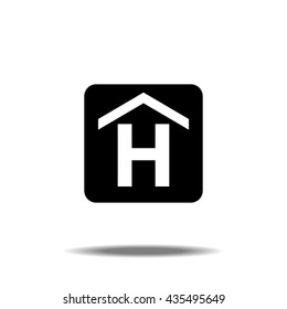 Hotel Sign Single Icon