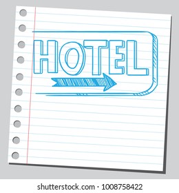 Signo de hotel (dibujo estilo boceto)