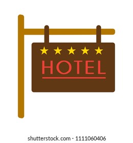 Hotel Sign And Symbol. Travel Concept - Five Star Hotel Icon