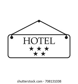 Hotel sign. Vector black icon on white background