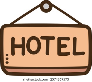 Hotel sign vector doodle illustration and graphic