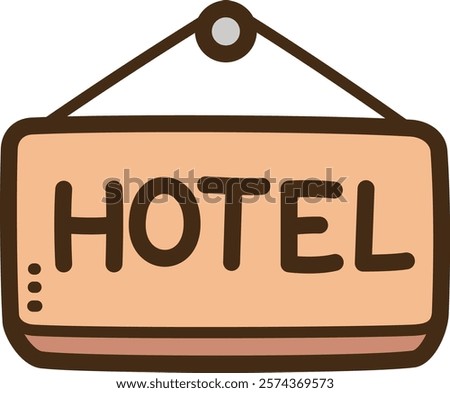 Hotel sign vector doodle illustration and graphic