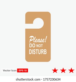 Hotel sign. Vector hotel hanging sign. Do not disturb hanging paper sign.