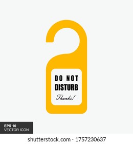Hotel sign. Vector hotel hanging sign. Do not disturb hanging paper sign.