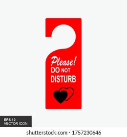 Hotel sign. Vector hotel hanging sign. Do not disturb hanging paper sign.