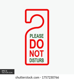 Hotel sign. Vector hotel hanging sign. Do not disturb hanging paper sign.