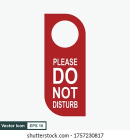 Hotel sign. Vector hotel hanging sign. Do not disturb hanging paper sign.